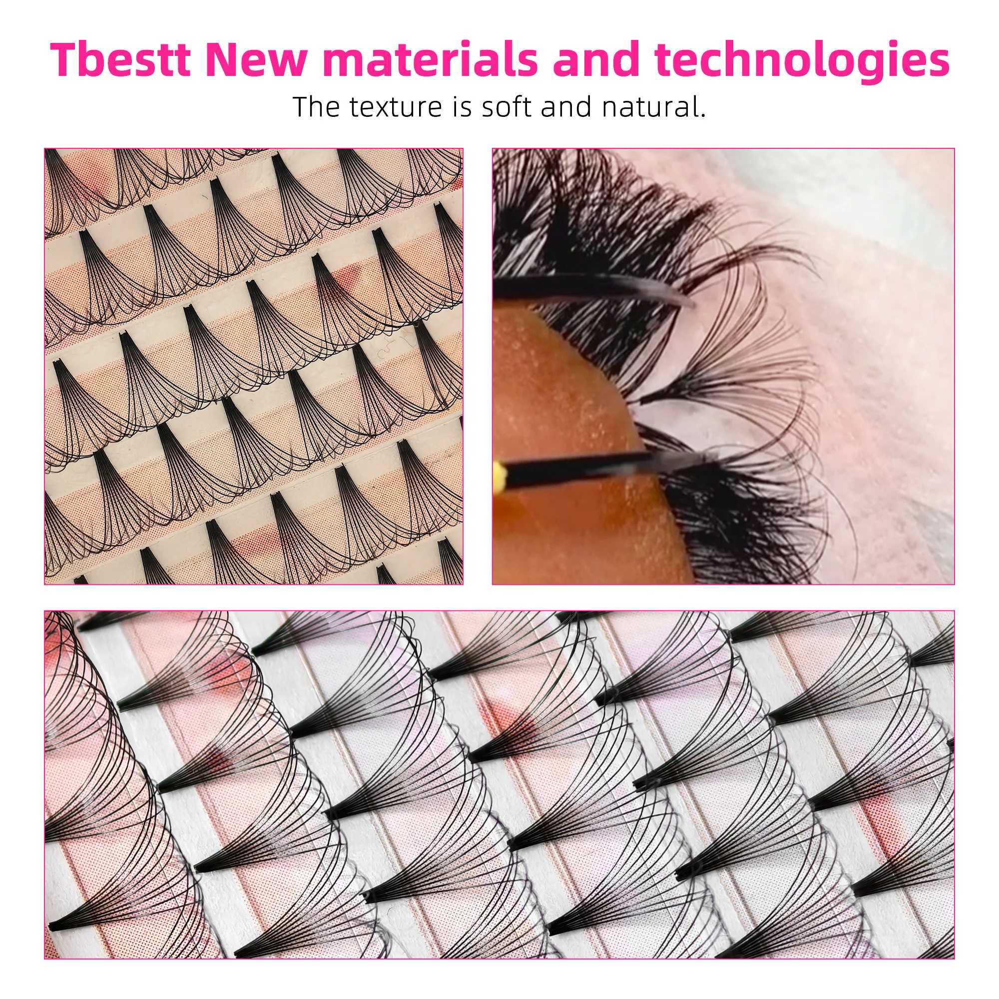 Tbestt Silk Short Stem Premade Volume Fans 8D 10D Soft Matte Russian Volume Lashes Fans Cashmere Individual Lash ExtensionsXJ241019