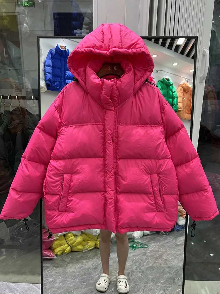 Women's Down Parkas Candy colors Hooded Women Coat Winter 90% White Duck Down Jacket 2023 New Thick Warm Loose Parka Outerwear Y241019CLNE
