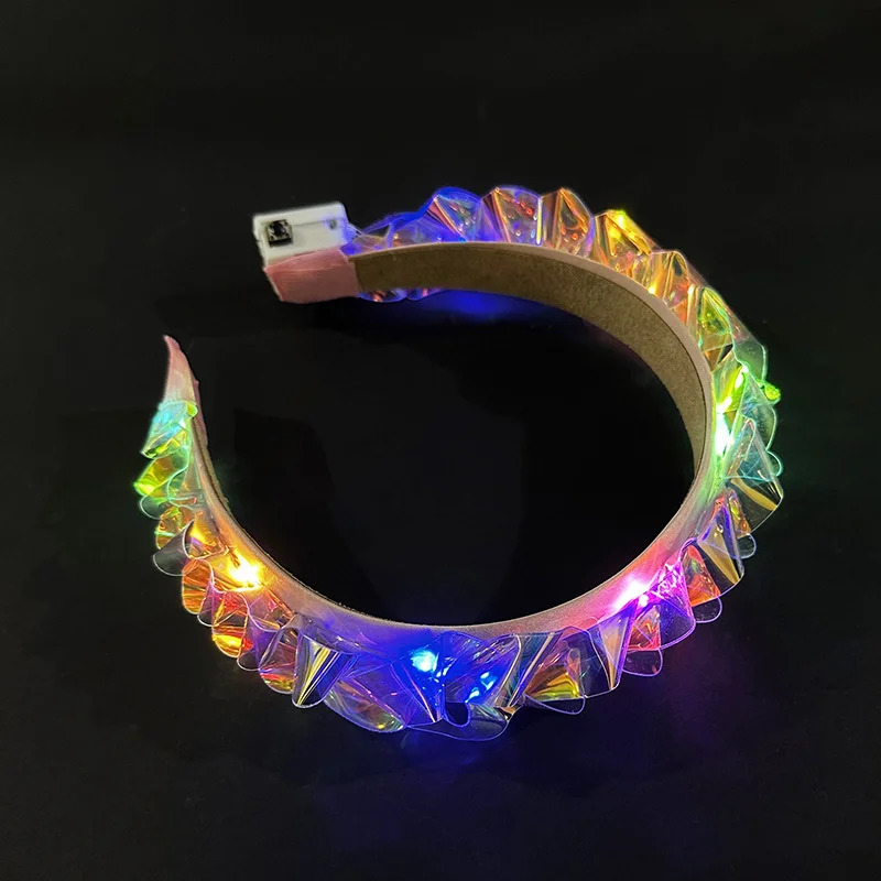 Hair Head with Luminous Crown LED Laser Hair Head with Luminous Crown Nightclub Role Playing Party Headband Hair 241018