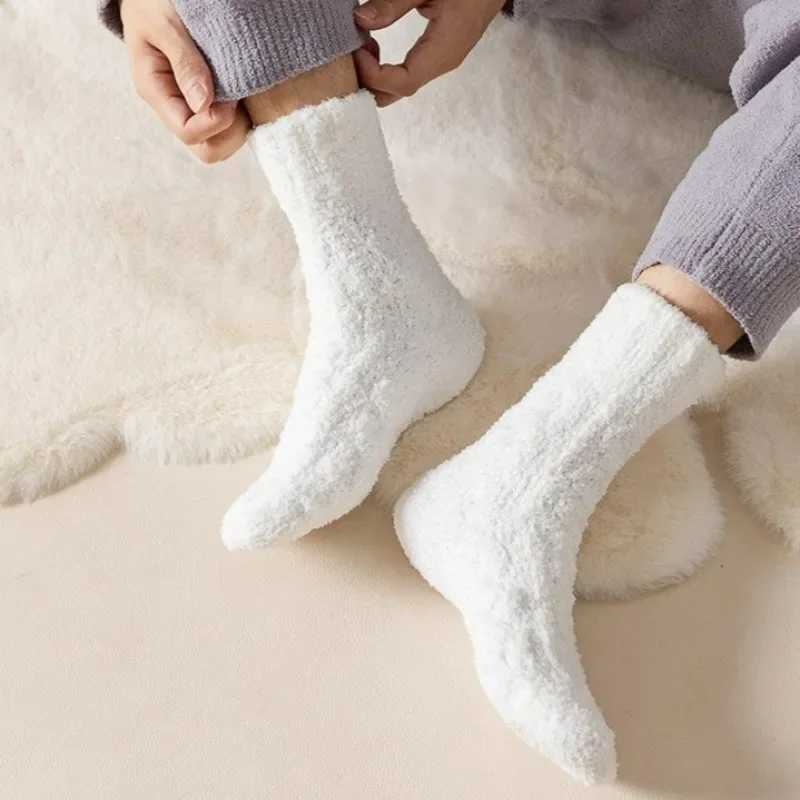 Winter Coral Fleece Warm Sock Anti Odor Comfortable Thick Plush Thermal Socks Outdoor Sports Foot Protection Anti Wear HosieryXJ241019