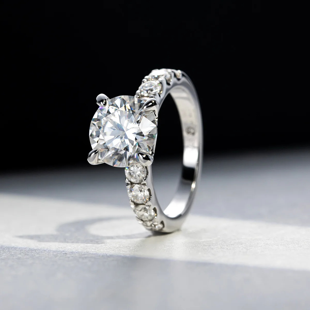HTOTOH 3.5- Diamond Engagement Ring S925 Silver Round Wedding Ring Exquisite Jewelry 241007