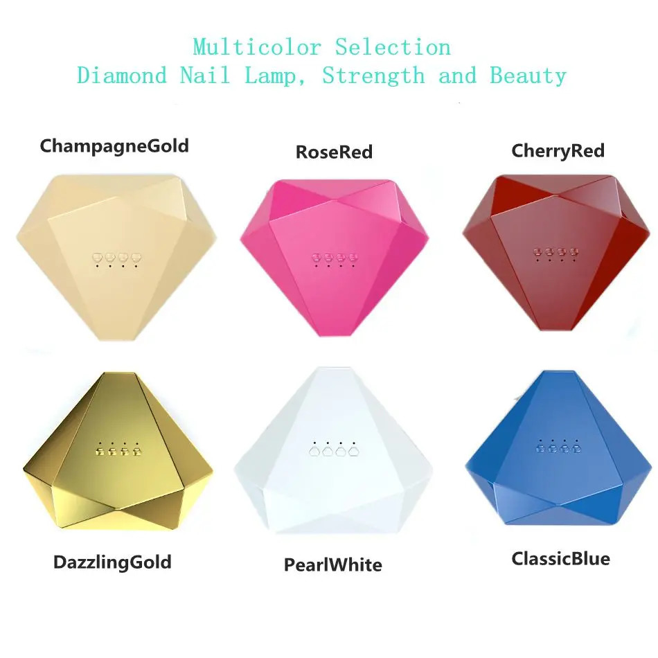 Nail lamp 48W diamond shaped UV LED curing speed polishing lamp 30 LED nail dryer 3 timer automatic sensor nail processing equipment kit 241018