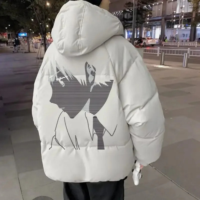 Korean style loose winter thick hooded jacket Y2K mens park zipper jacket bread jacket Hong Kong style casual Harajuku clothing 241019
