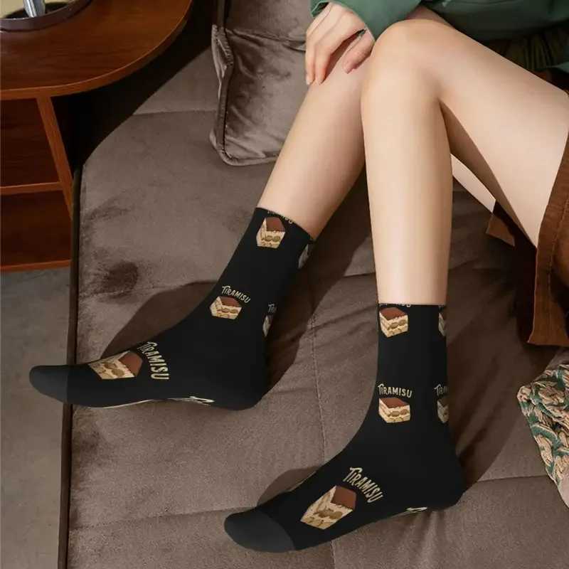 Y2K Tiramisu Dessert Socks Male Mens Women Winter Stockings PrintedXJ241019