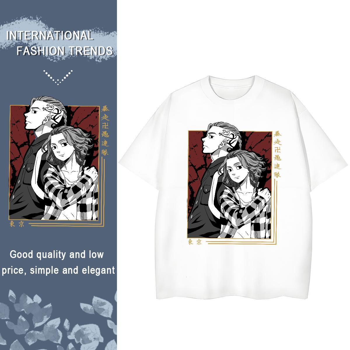 2024 T-Shirts for Women 230g Cotton Breathable Crew Neck Casual Tokyo Revengers Lady T shirt Brand Oversized Polos