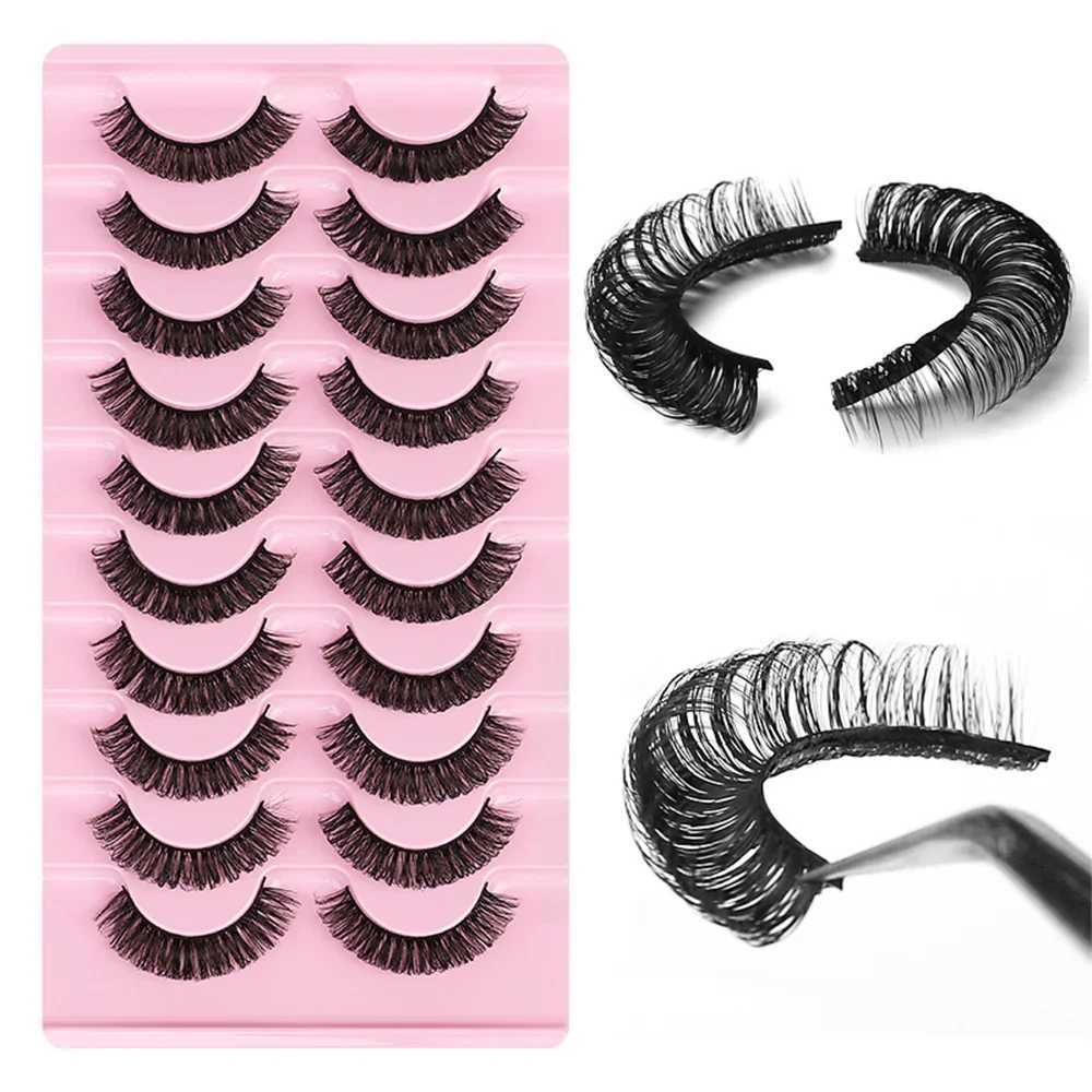 Lashes 10 pairs Russian Strip Fluffy Mink Lashes 3D False Eyelashes Russian Volume Fake EyelashesXJ3