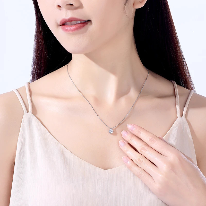 AnuJewel 1ct 3ct 5ct D Color Diamond Top Quality 18K Gold Plated Pendant Necklace Exquisite Jewelry Gift Wholesale 241018
