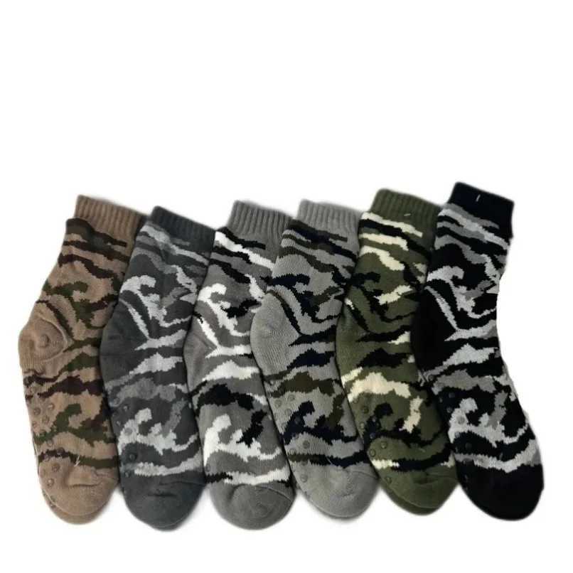 Mens Fuzzy Sock Thermal Winter Warm Soft Non Slip camouflage Fleece Plush Grip Fluffy Sleeping Slipper Sock Male Christmas GiftXJ241019