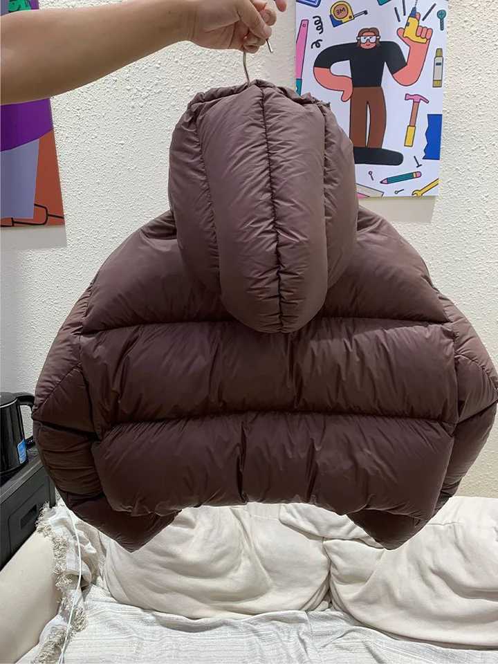 Women's Down Parkas 2024 Winter Womens Down Jacket Ultra Light Casual Jacket Womens Inflatable Jacket Short Hooded Parka Drawstring Coat Y2410190