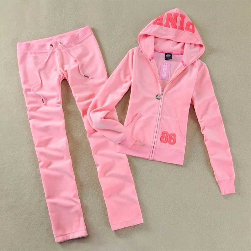 Women's Two Piece Pants Y2K Womens Sportswear 2024 Spring/Summer Womens Sportswear and Pants Set Velvet Sportswear Two Piece Set Y241019R0HW