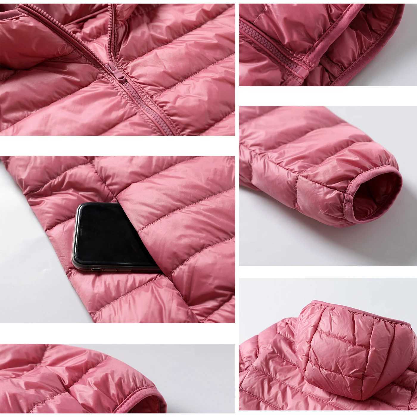 8XL Women White Duck Down Jackets 6XL 5XL Female Ultra Light Duck Down Coats Autumn Winter Warm Hooded Hiking Outwear PortableX241019