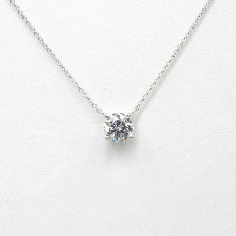 1CT 2CT 3CT Pendant Necklace Womens Original 925 Silver Chain Card Pendant Necklace Bridal Exquisite Jewelry 241018