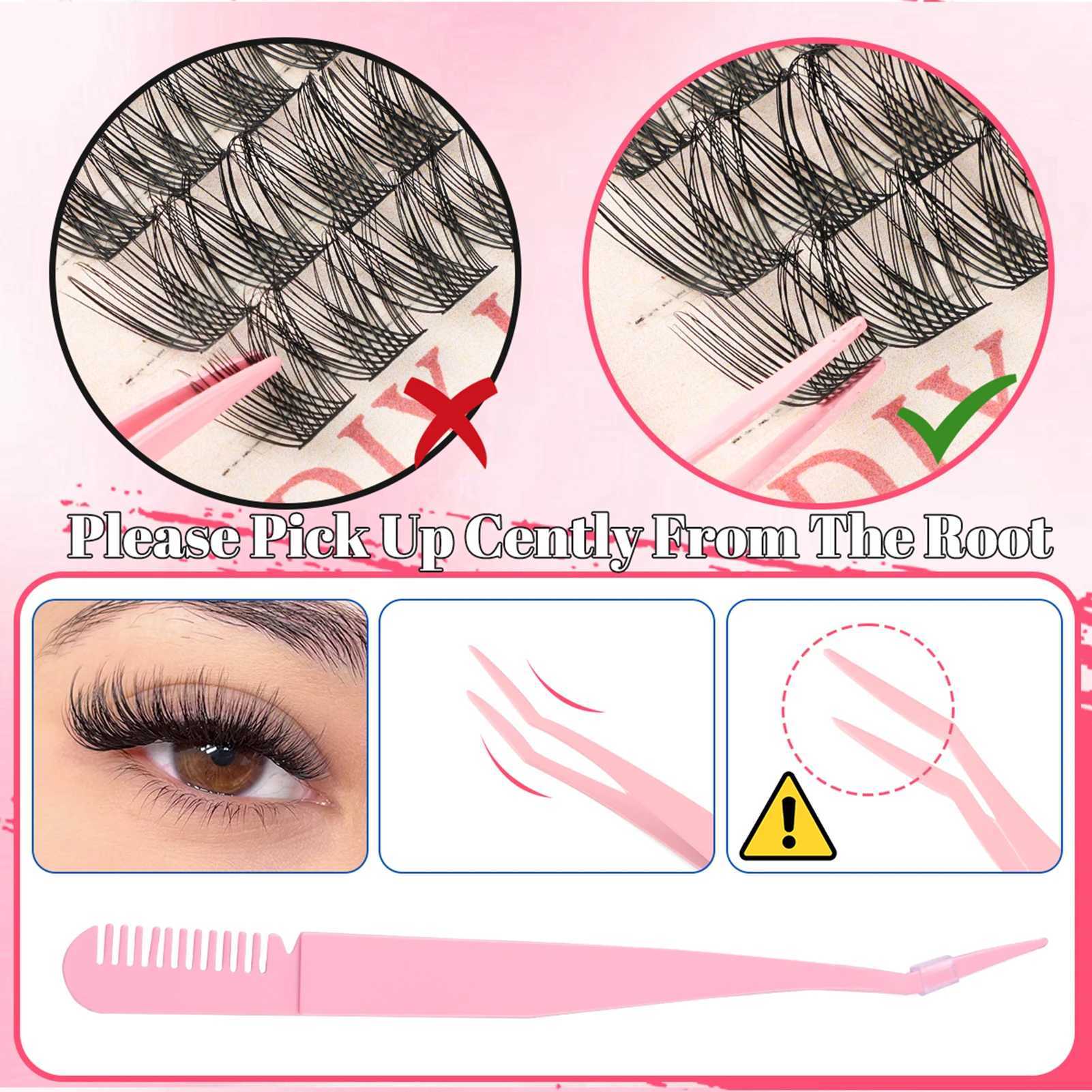 Colour Lash Clusters Kit hight volume Fluffy eyelash extenstions set 392/600 pcs False Eyelashes book halloween cosplay makeupsXJ241019