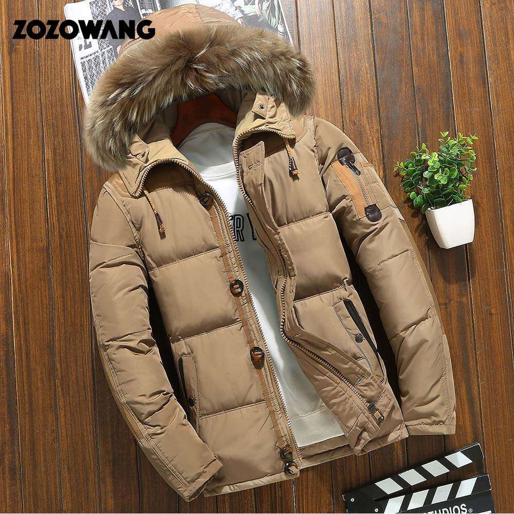 90% Winter Jacket Men Fashion Thick Warm Parkas Fur White Duck Coats Casual Man Waterproof Down Jackets