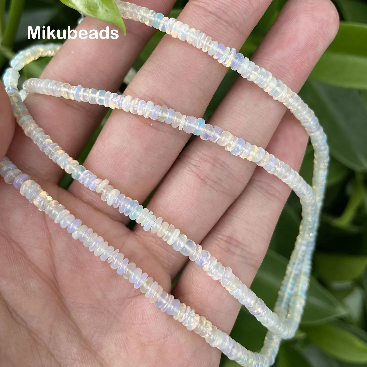 Wholesale natural 5A opal Rondelle flat loose beads used for making jewelry bracelets necklaces DIY free delivery 241018
