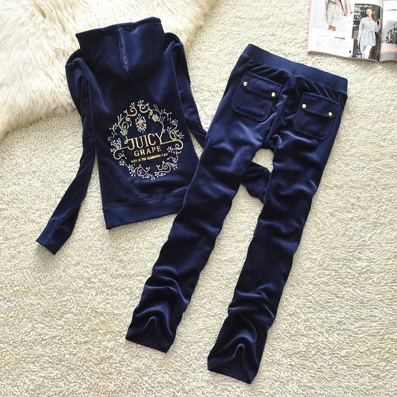 Women's Two Piece Pants Velvet Tracksuit Women Suit Hooded Sweatshirt 2PC 3D Embroidered Crystal Thr-dimensional Pattern Sweatshirt Womens Casual