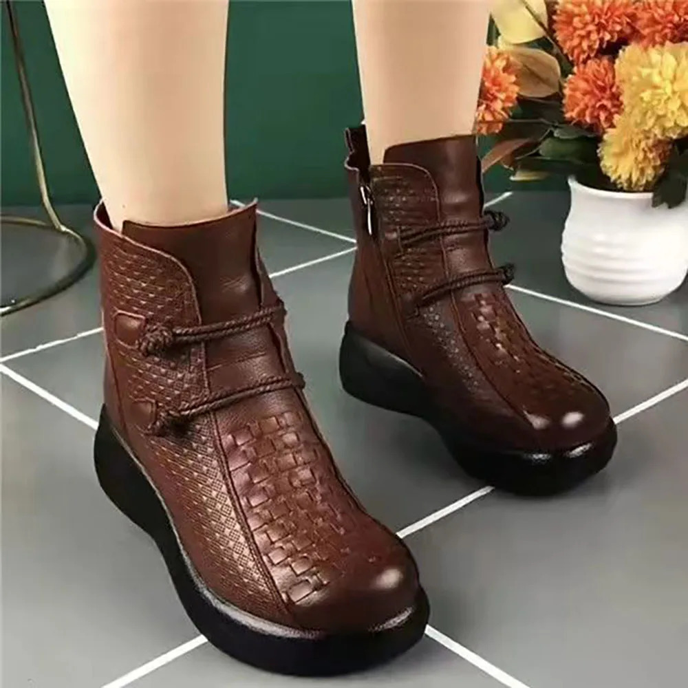 PU leather plush Martin womens boots solid color thick insulation womens snow boots anti slip casual shoes 241018