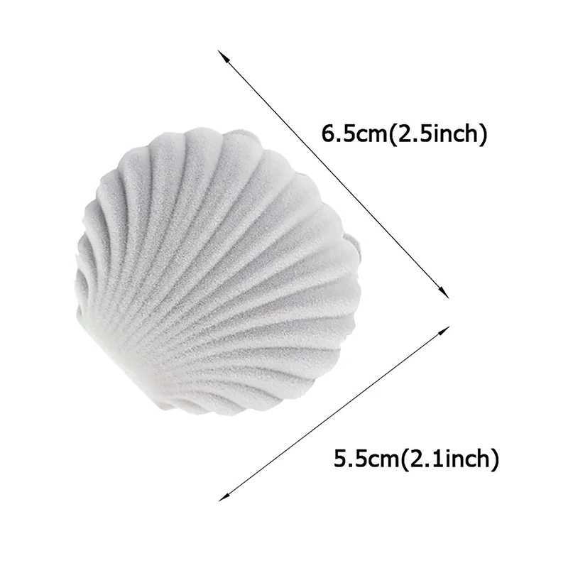 1 cute shell shaped velvet pearl treasure box engagement ring box earrings necklace bracelet display gift box holder W241019