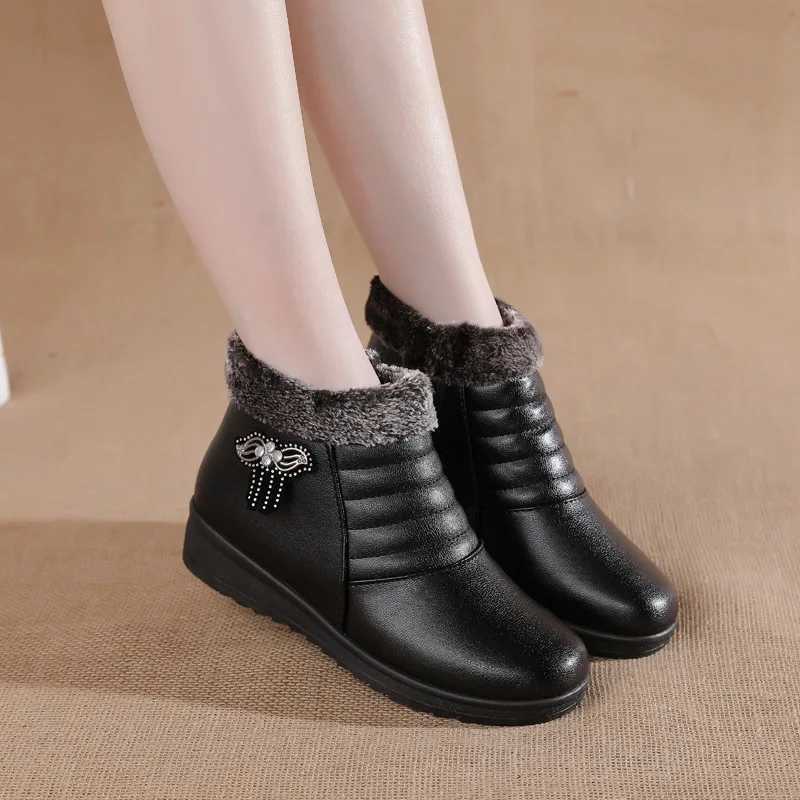 New Winter Womens Thick Plush Womens Ankle Boots Zipper Comfortable Outdoor Snow Boots Fashion Cotton Shoes Botas De Mujer Y241019