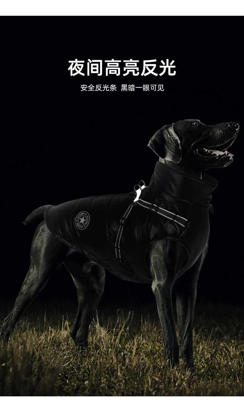 Autumn and winter cross-border dog clothes waterproof, windproof, dog cotton clothes reflective and warm, dog clothes in stock wholesale