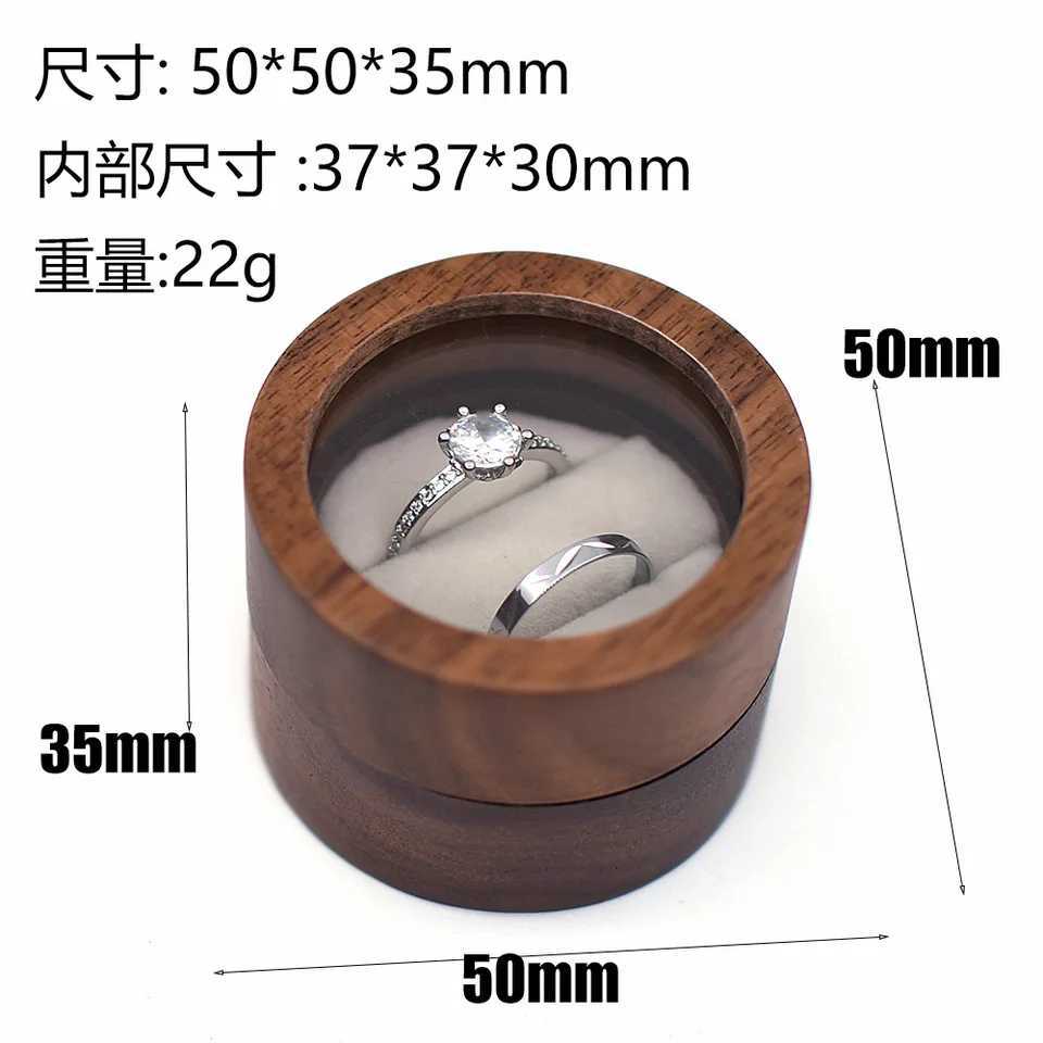 Wooden ring box double couple ring holder jewelry earring stud storage suggestion wedding anniversary ring organizer packaging box W241019