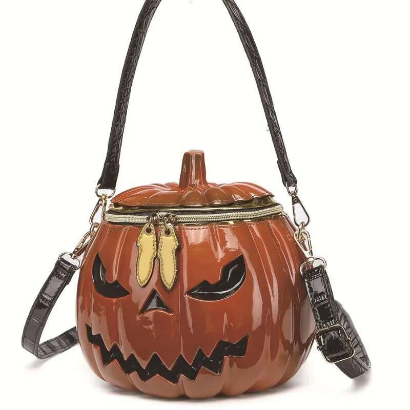 Niche Design Simulation Pumpkin Personalized Fashion Acrylic Slant Body Women's Bag High Quality 3D