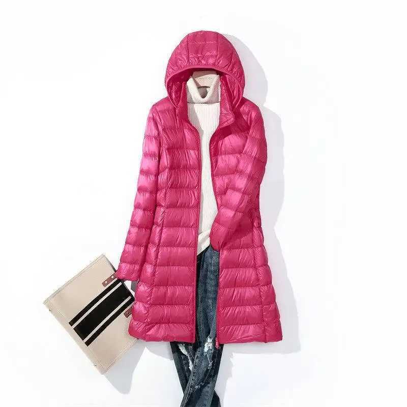Plus Size 5XL 2024 New Arrivals Autumn Spring Women X-long White Duck Down Jackets Female Hat Detachable Warm Casual CoatsX241019