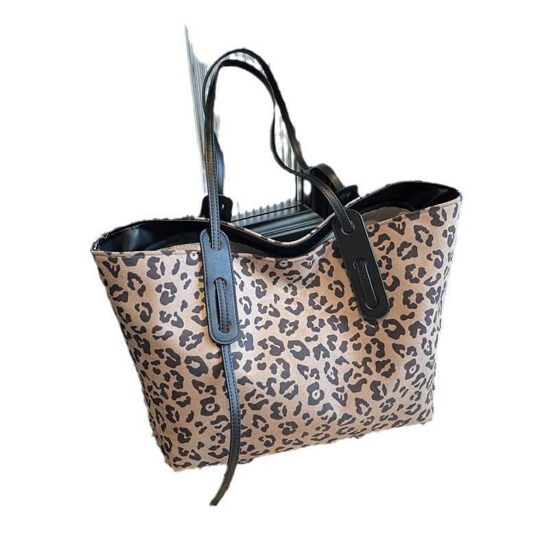 CMM Leisure Suede Large Capacity Bag New Autumn and Winter Popular Leopard Print Shoulder Bag Commuting Tote Bag