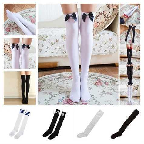 Socks Hosiery Girls dent Socks Stretch Lace Bow Thigh High Socks Fashion Sexy Stockings Women Over Kn Womens Female Long Kn Sock Y2408330TJ93
