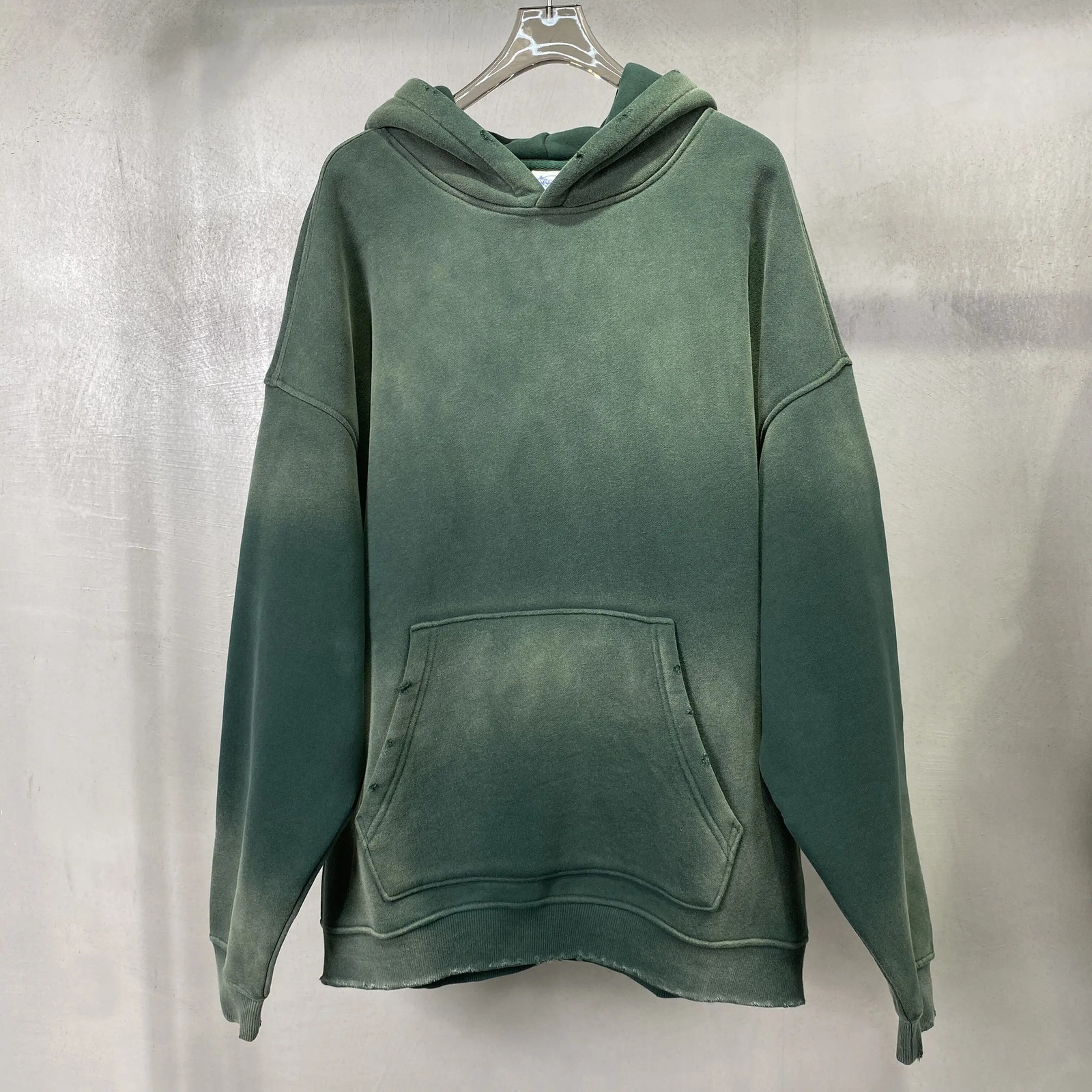 Solid Color Blanks plus fleece thicken spraydyed aged hoodie 241019
