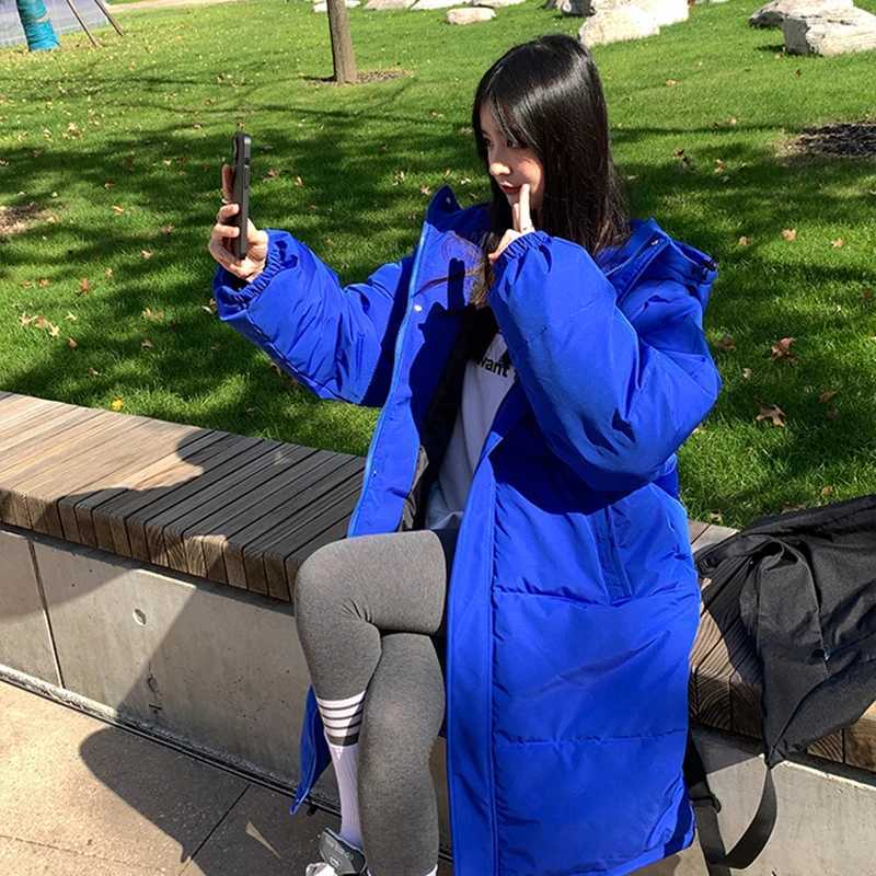 Womens Down Feather Jackets Coat Winter Baggy Thickening Warm Bubble Long Oversized Female Puffer Cotton Padded Jacket OutwearX241019