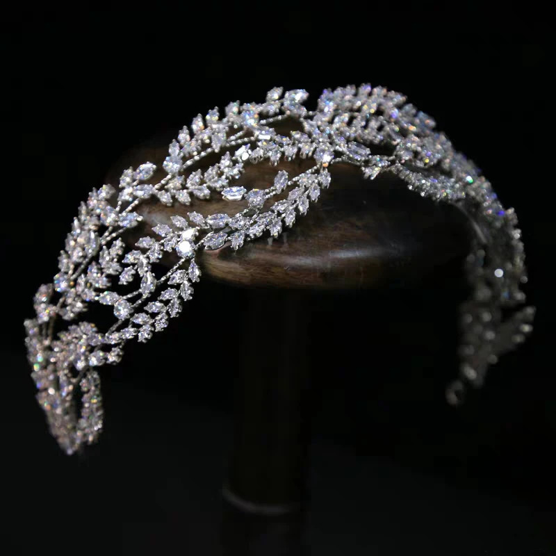 Irregular Wedding Hair Zircon Crown Sunset Crystal Bridal Jewelry Bridal Hair Jewelry 241018