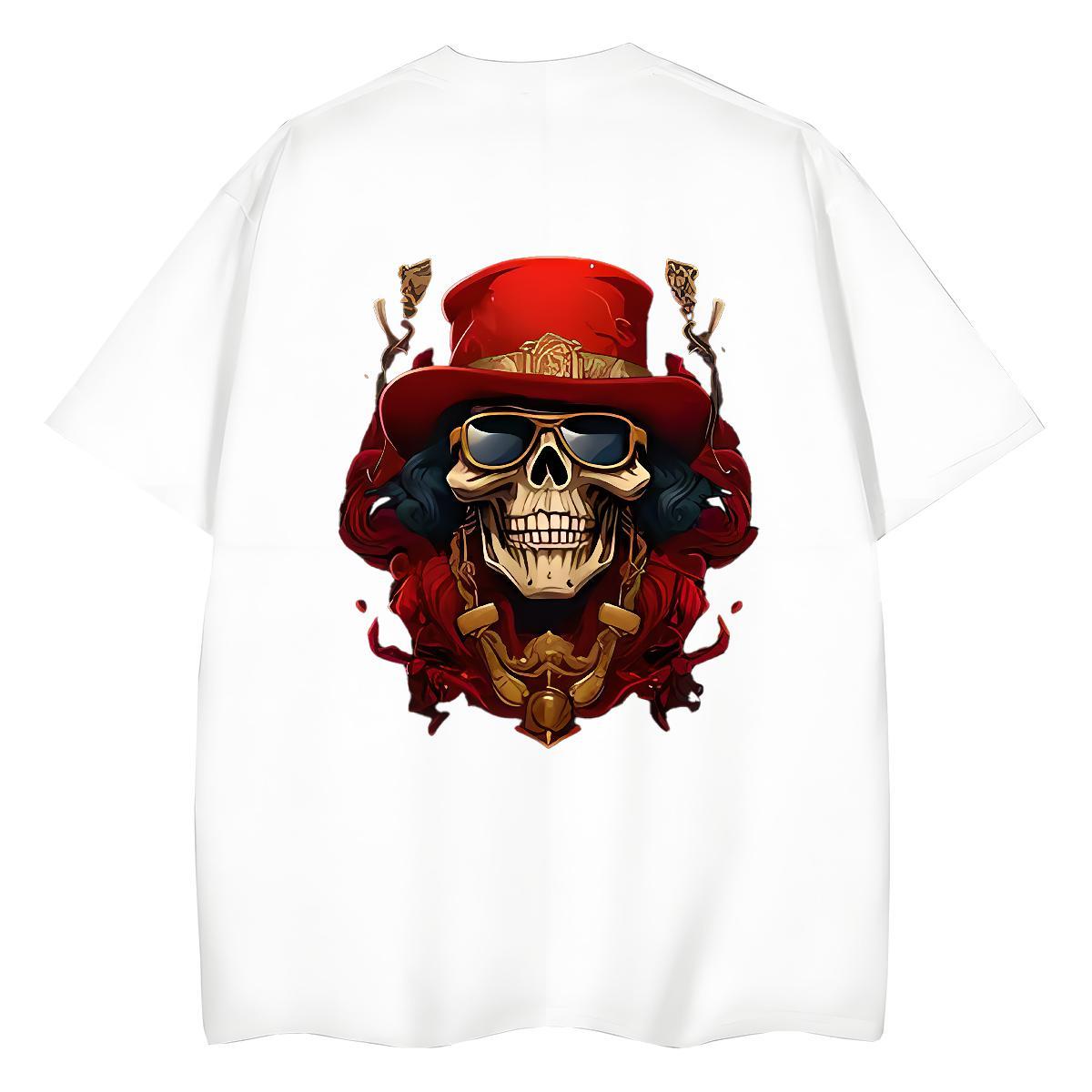 DIY T Shirt For Woman 100% Cotton 230g Crew Neck Daily Outfit skull Couples T Shirts Nice DIY Logo Clothes Shirt