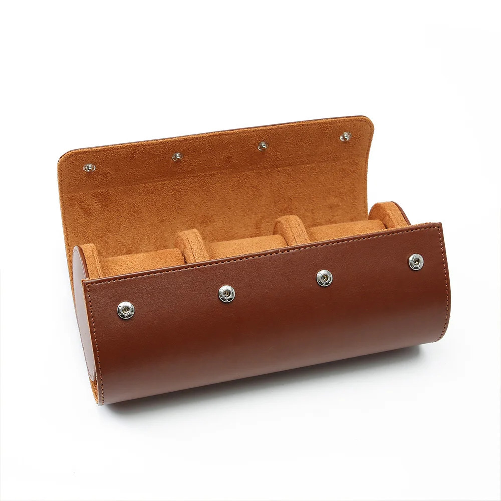 1/2/3- Watch Roll Travel Box Portable Retro Leather Watch Display Box Storage Box Watch Organizer Mens Christmas Gift 241018