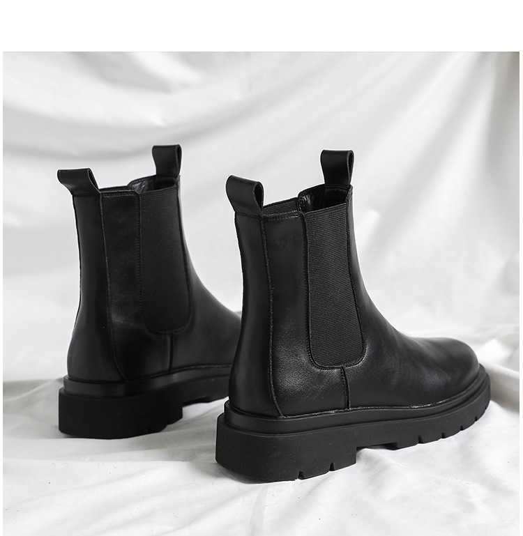 Martin Boot Large Autumn Winter Ankle Boots Mens Korean Chelsea Mens Boots 46 English Style Plush High Top Shoes Fashion Boots 240927