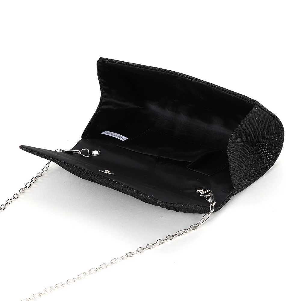 Womens shiny cross body bag elegant shiny shoulder bag clutch bag fashionable chain handbag womens fashionable evening wear wedding clutch Y241019