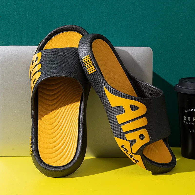 25S new model Men New Slides Summer Sandals Male Outdoor Soft Sole Beach Home Non slip Bathroom Shoes Flip Flops Casual Sports Slippers