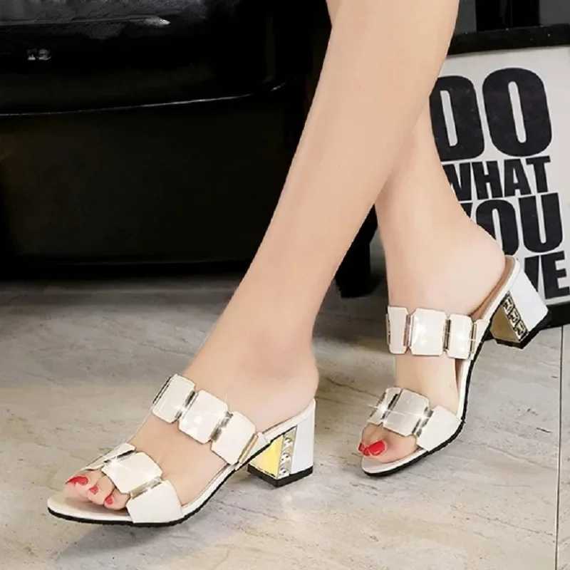Womens Shoes 2023 Fashion Summer High Heels Sandals Womens Sexy Comfortable Sandals Womens Cute Pu Leather Sandals Zapatos Mujer Y241019