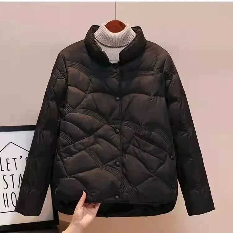 2024 New Autumn Winter Down Cotton Jacket Female Short Coat Womens Stand Collar Loose Cotton Jacket Warm Puffer Jackets ParkasX241019