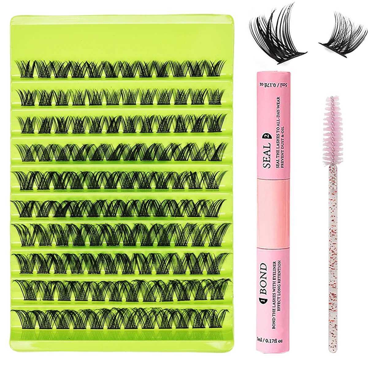120 false eyelash set including eyelash clusters eye makeup tools eyelash adhesives and sealants and brushesXJ241019