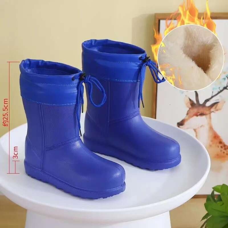 Designer Boot Warm And Flannel Men's And Women's Winter 2024 New Fashion Snow Boots With Plush Insulation, Black Thick EVA Lightweight Water