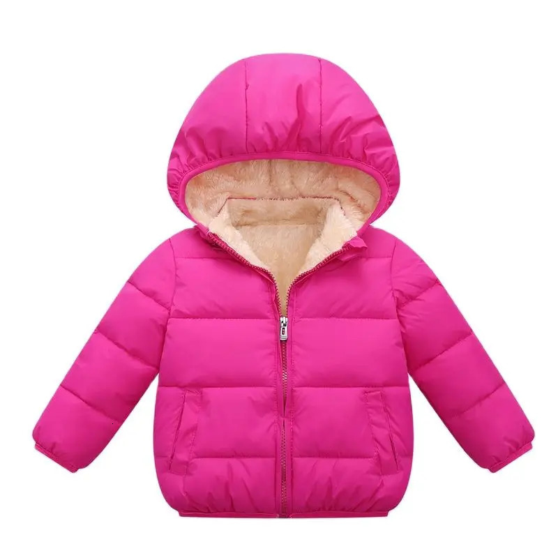 Baby Children Coats Winter Thick Jackets For Boys Warm Plush Thicken Outerwear Girls Fur Hooded Jacket Kids Clothes Snowsuit 241018