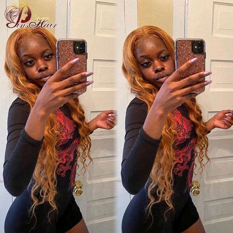 Ginger 13X6 Wigs Body Wave Honey Blonde Lace Front Pre-Plucked Remy Human Hair Wig for Women