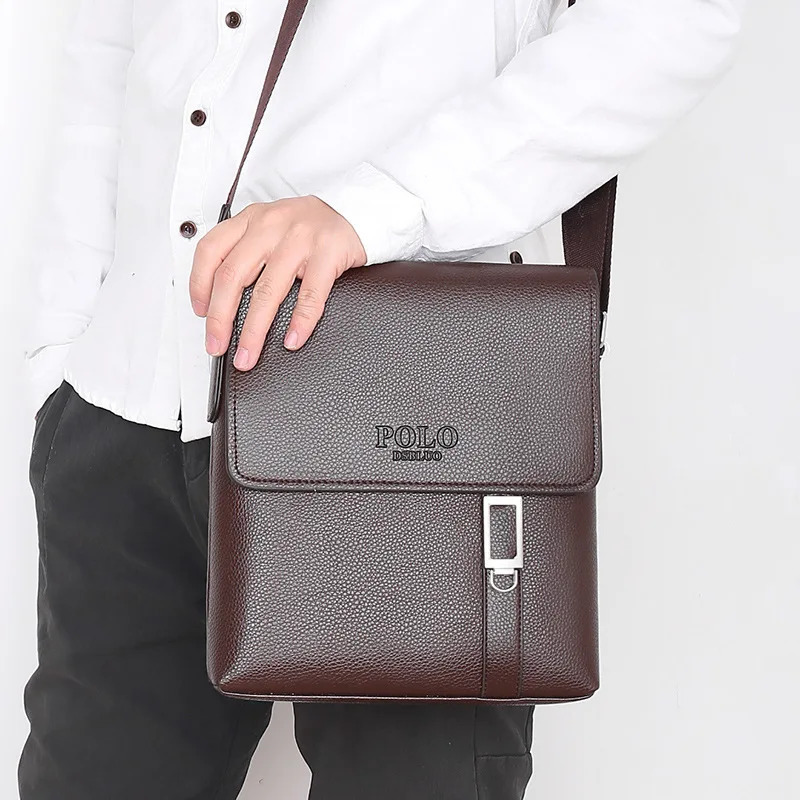 Business Men Leather Shoulder Bag Boy Crossbody Briefcase Messenger Bags Male Gift Mens Handbags 241019