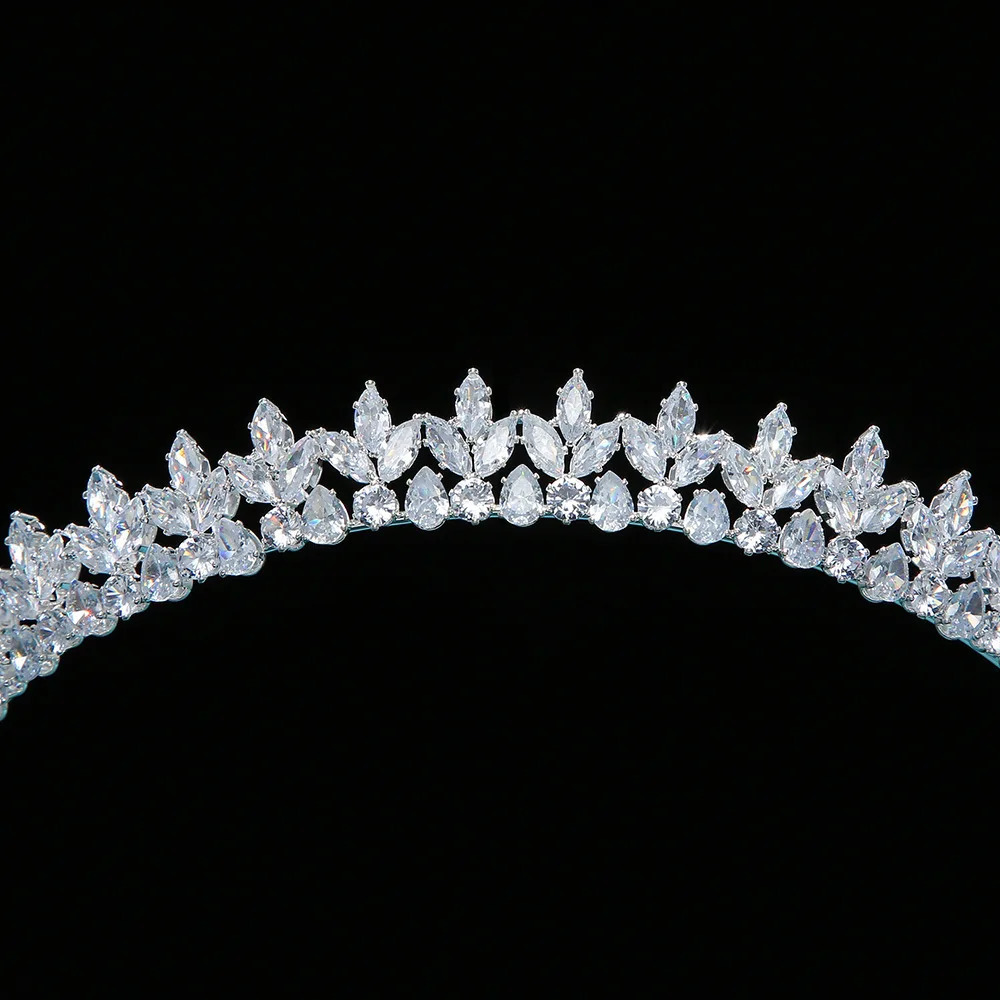Princess Wedding Tiaras Crown Bridal Headband CZ Zirconia Bridal Crown Headband Birthday Party Dance Hair Jewelry Headband 241018