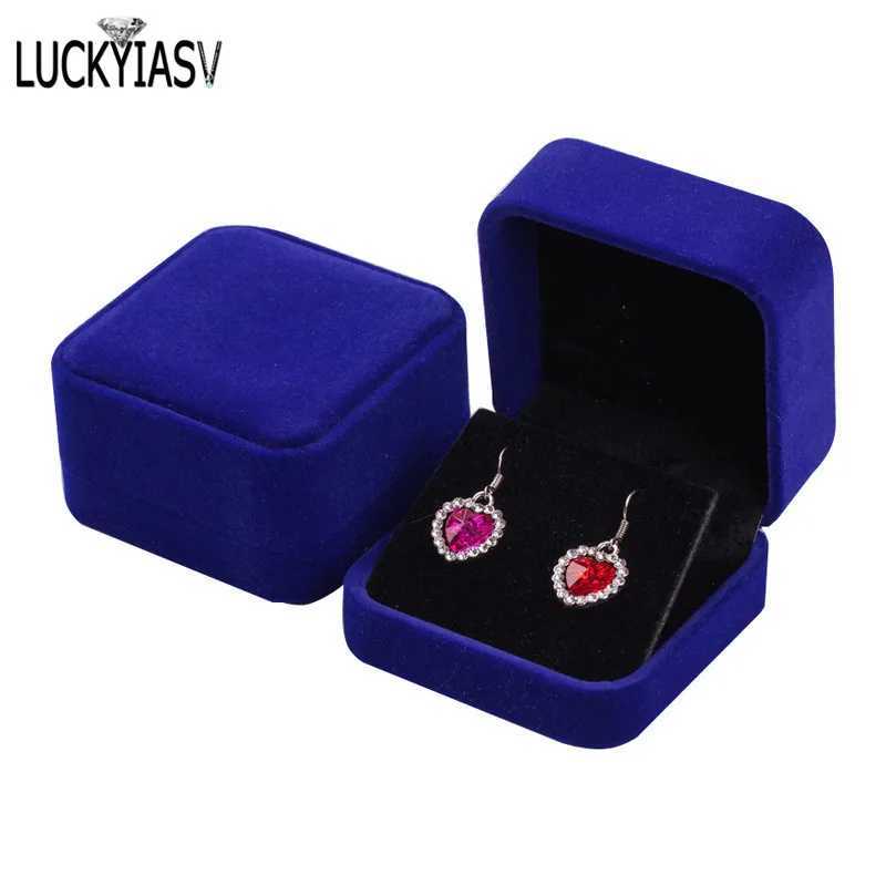 Velvet Jewelry Storage Box Earrings Pendant Jewelry Box Velvet Box Earrings Plastic Display Box 7 * 7 * 4cm W241019
