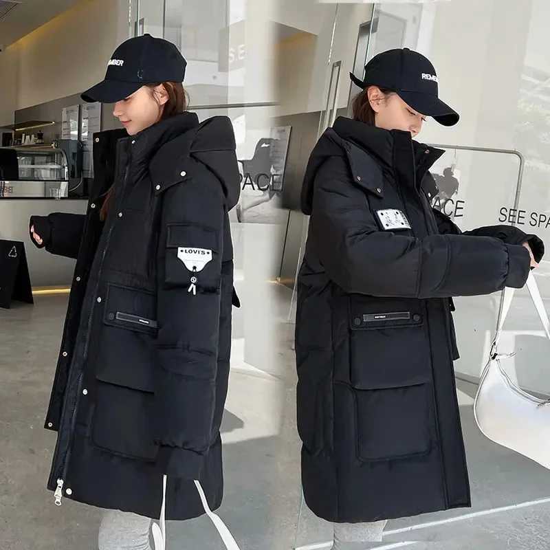 2024 New Women Jacket Winter Parka Down Cotton JacketsLoose Thick Warm Hooded Parkas Casual Long Coat Waterproof OutwearX241019