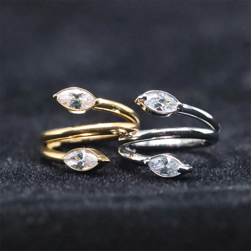 Piercing Earrings ASTM F136 Ear Stud Horse Eye Zircon Snake Nose Ring Cartilage Helix Clicker Conch Tragus Hoop Jewelry 241007