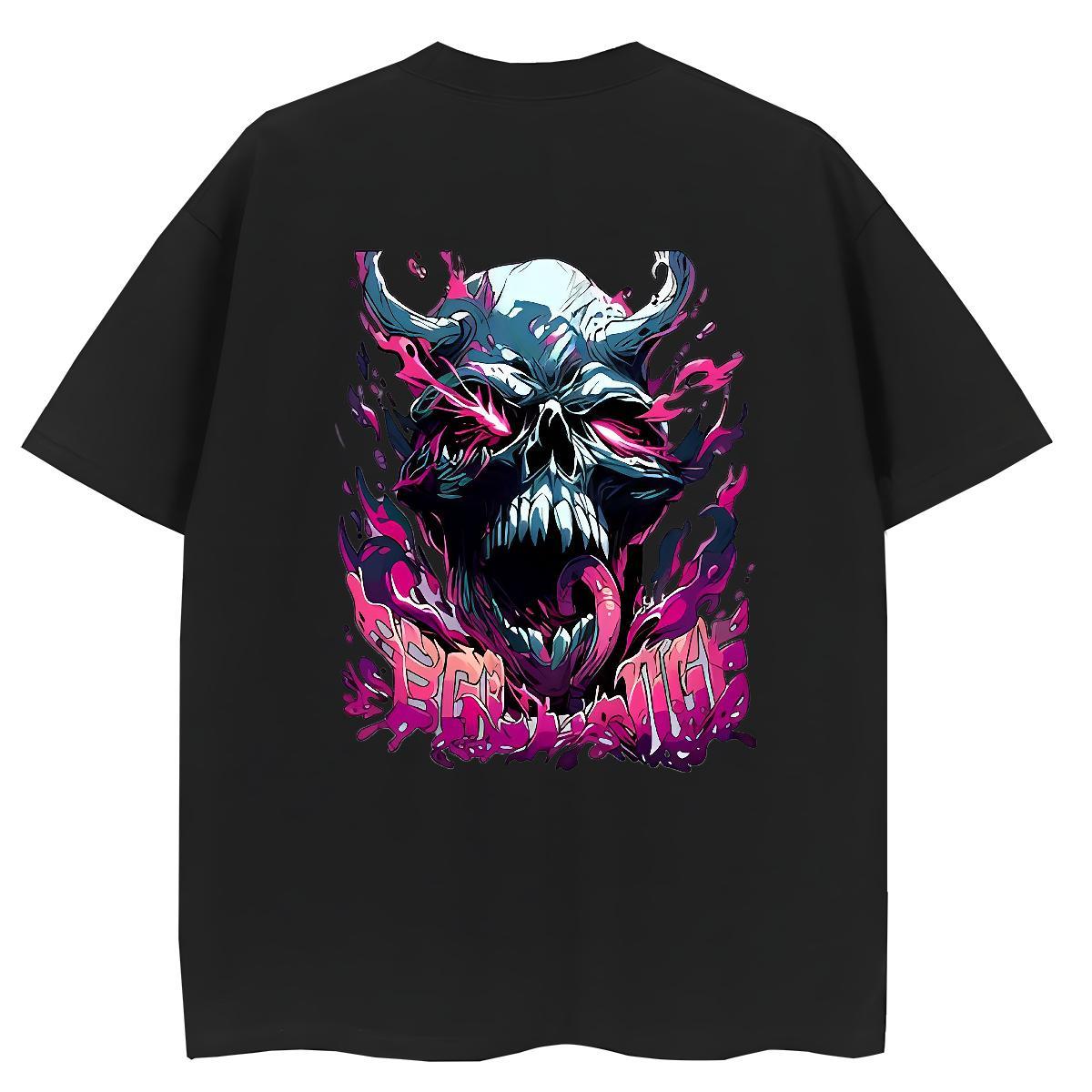 Classic Woman T Shirts 230g Pure Cotton O Neck Short Sleeves High Street Hip Hop skull Womens Tshirts Brand Anime Oversized Clothings