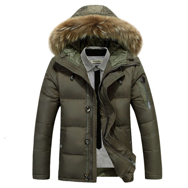 Cross border new men's down jacket Korean version thickened large fur collar men's down jacket trendy one-piece hair replacement 63